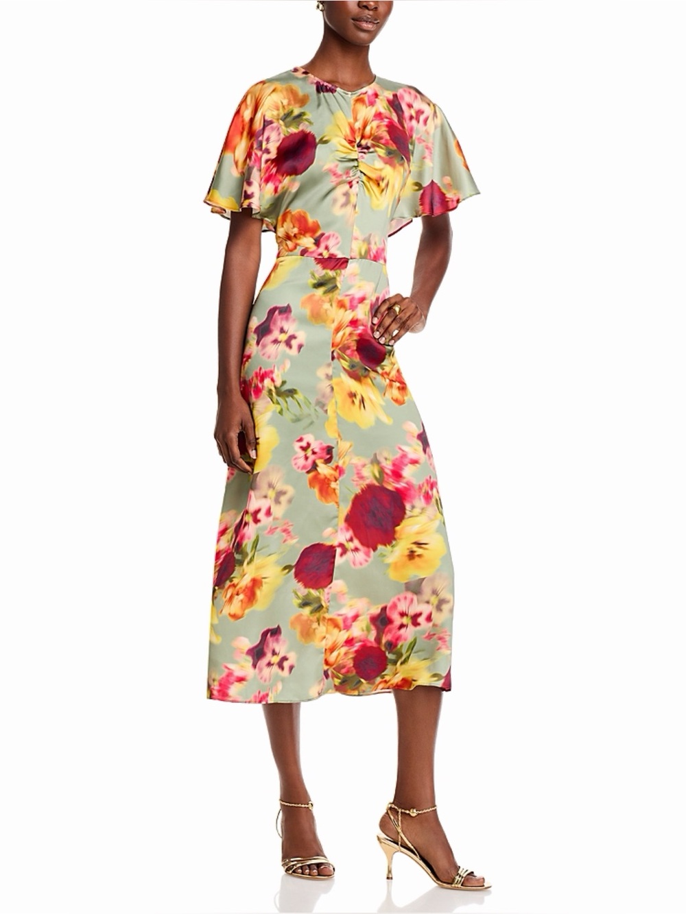 BCBGMaxazria Floral Midi Dress